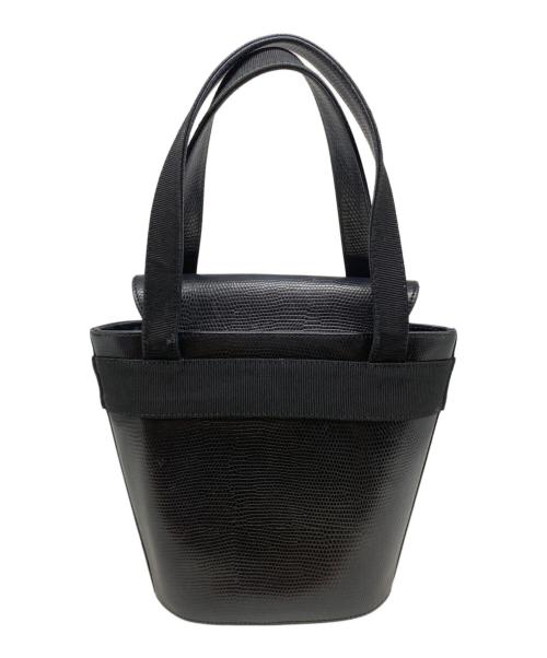 Salvatore Ferragamo（サルヴァトーレ フェラガモ）Salvatore Ferragamo (サルヴァトーレ フェラガモ) ヴァラリボンバケツ型ハンドバッグ ブラックの古着・服飾アイテム