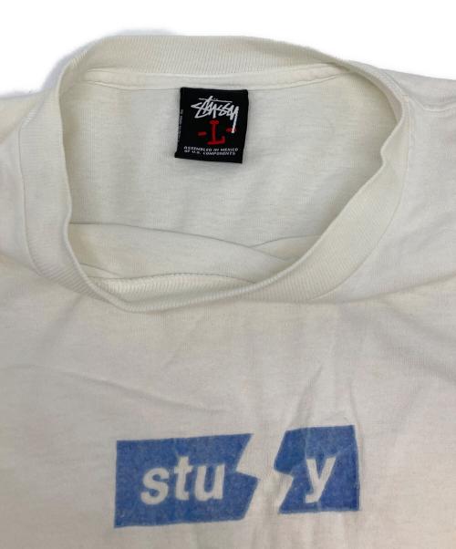 stussy（ステューシー）stussy (ステューシー) 00sボックスロゴTシャツ ホワイト サイズ:Lの古着・服飾アイテム