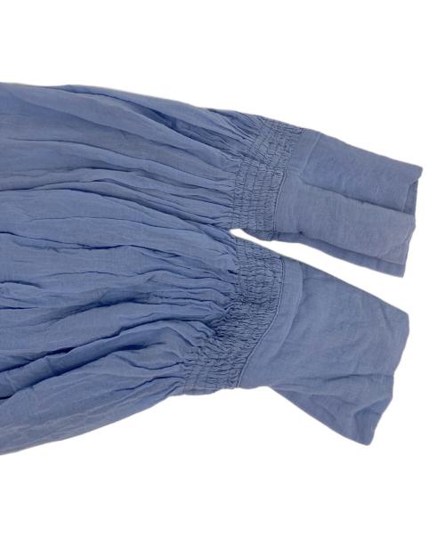 crinklecrinklecrinkle（クリンクルクリンクルクリンクル）crinklecrinklecrinkle (クリンクルクリンクルクリンクル) フリルカラーシャツ ブルー サイズ:ＦＲＥＥの古着・服飾アイテム