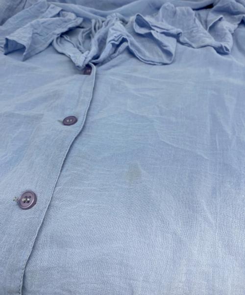 crinklecrinklecrinkle（クリンクルクリンクルクリンクル）crinklecrinklecrinkle (クリンクルクリンクルクリンクル) フリルカラーシャツ ブルー サイズ:ＦＲＥＥの古着・服飾アイテム