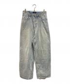 BALENCIAGAバレンシアガ）の古着「クラッシュ加工ウォッシュドワイドバギーデニムパンツ」｜インディゴ