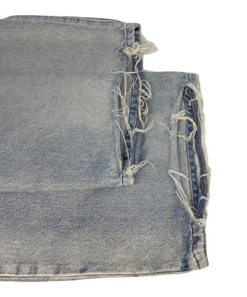 BALENCIAGA（バレンシアガ）BALENCIAGA (バレンシアガ) クラッシュ加工ウォッシュドワイドバギーデニムパンツ インディゴ サイズ:XXSの古着・服飾アイテム