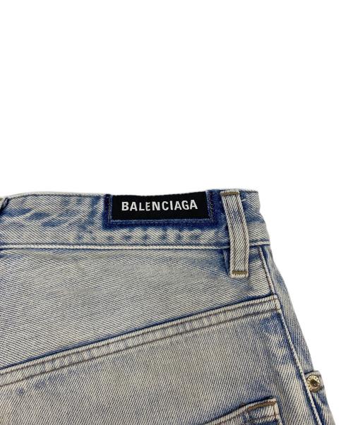 BALENCIAGA（バレンシアガ）BALENCIAGA (バレンシアガ) クラッシュ加工ウォッシュドワイドバギーデニムパンツ インディゴ サイズ:XXSの古着・服飾アイテム