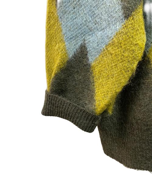 DAIRIKU（ダイリク）DAIRIKU (ダイリク) Argyle Mohair Pullover Knit ブルー サイズ:Ｌの古着・服飾アイテム
