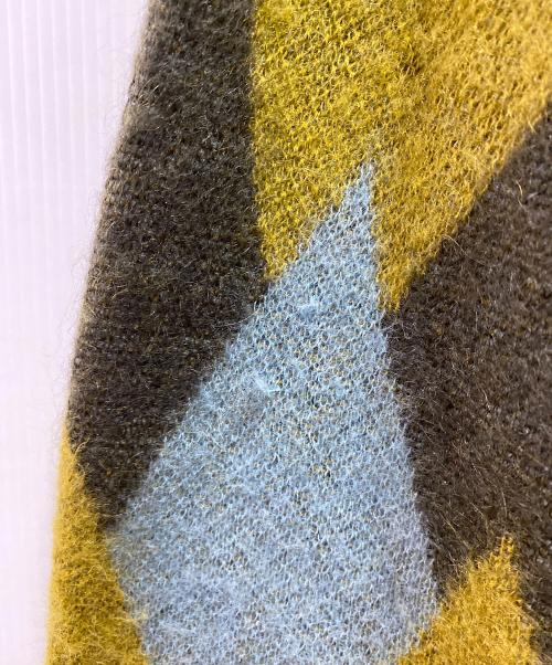 DAIRIKU（ダイリク）DAIRIKU (ダイリク) Argyle Mohair Pullover Knit ブルー サイズ:Ｌの古着・服飾アイテム