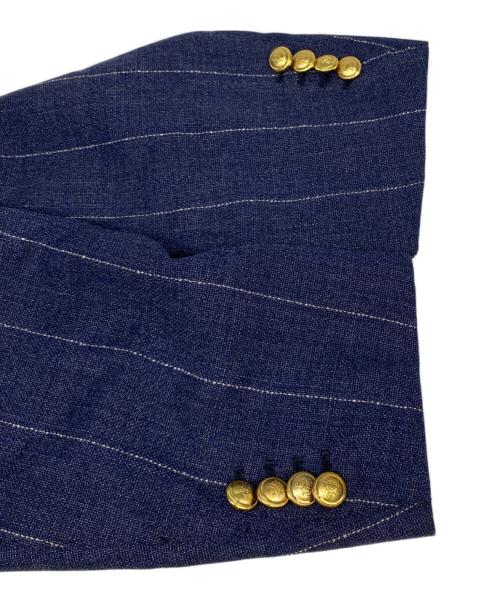 Brilla per il gusto（ブリッラ ペル イルグースト）Brilla per il gusto (ブリッラ ペル イルグースト) ワイドストライプ 6ボタン ダブルブレザー ネイビー サイズ:50の古着・服飾アイテム