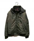 ALPHAアルファ）の古着「フーデッドリブジャケット」｜グリーン