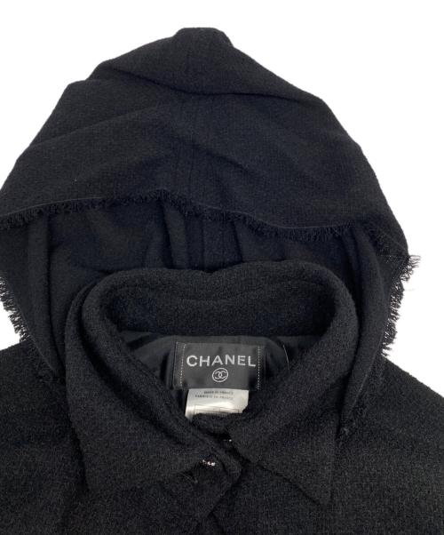 CHANEL（シャネル）CHANEL (シャネル) ツイードコート ブラック サイズ:36の古着・服飾アイテム