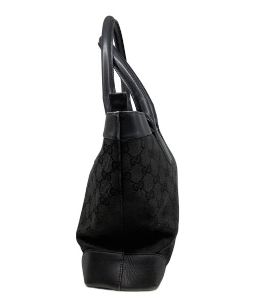 GUCCI（グッチ）GUCCI (グッチ) GG キャンバスクハンドバッグ ブラックの古着・服飾アイテム