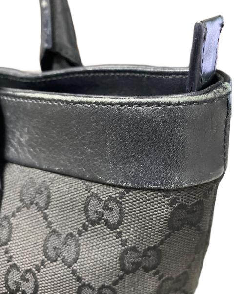 GUCCI（グッチ）GUCCI (グッチ) GG キャンバスクハンドバッグ ブラックの古着・服飾アイテム