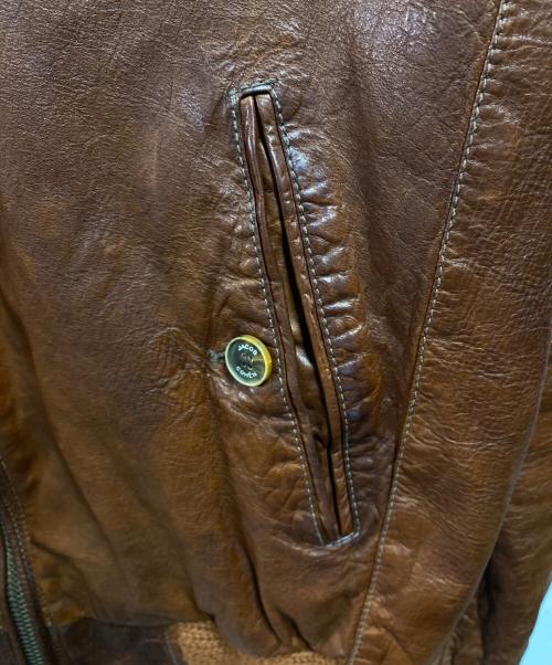 JACOB COHEN（ヤコブコーエン）JACOB COHEN (ヤコブコーエン) レザージャケット ブラウン サイズ:48の古着・服飾アイテム