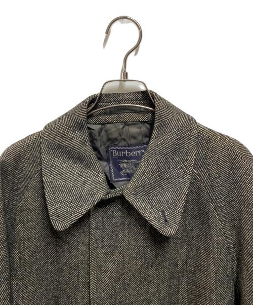 Burberry's（バーバリー）Burberry's (バーバリーズ) カシミヤ混ステンカラーコート ブラック×グレー サイズ:Ｍの古着・服飾アイテム