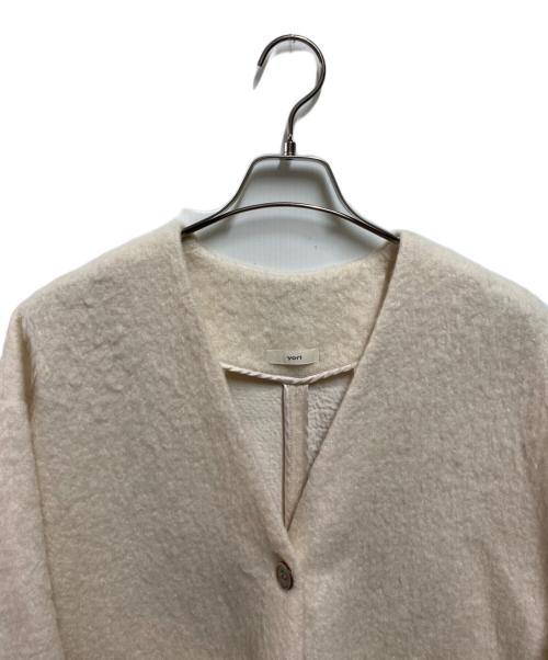 YORI（ヨリ）YORI (ヨリ) ウールモヘアシャギージャケット ピンク サイズ:ＦＲＥＥの古着・服飾アイテム