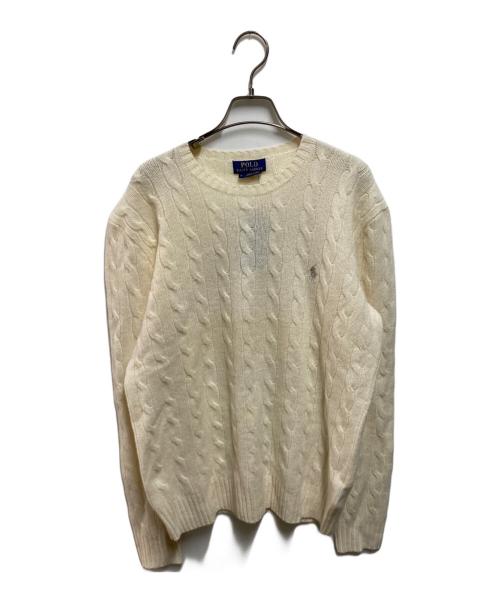 POLO RALPH LAUREN（ポロ・ラルフローレン）POLO RALPH LAUREN (ポロ・ラルフローレン) カシミア混ケーブルニット ベージュ サイズ:Ｍ 未使用品の古着・服飾アイテム