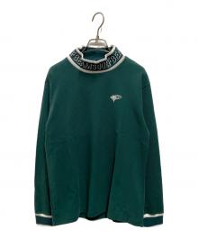 BEAMS GOLF（ビームスゴルフ）の古着「リブロゴツイルジャージモックネックシャツ」｜グリーン