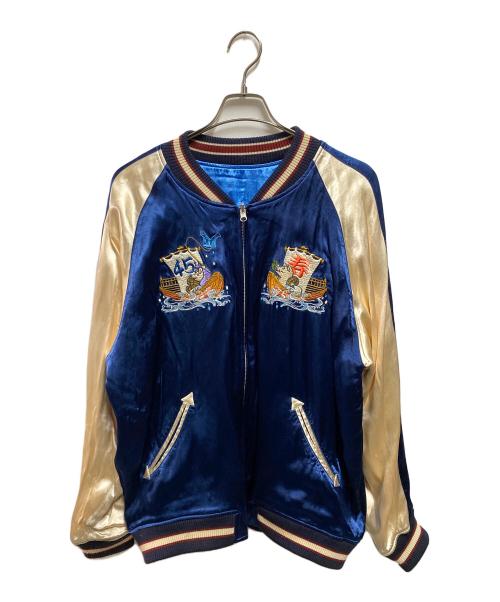 STUDIO D'ARTISAN（ステュディオダルチザン）STUDIO D'ARTISAN (ステュディオダルチザン) 45thサテンスカジャン ブルー サイズ:44の古着・服飾アイテム