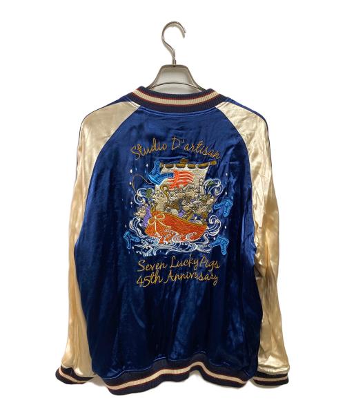 STUDIO D'ARTISAN（ステュディオダルチザン）STUDIO D'ARTISAN (ステュディオダルチザン) 45thサテンスカジャン ブルー サイズ:44の古着・服飾アイテム