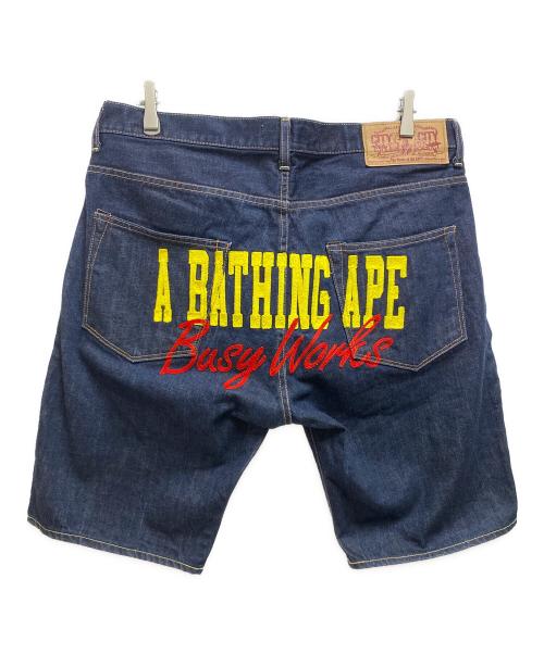 A BATHING APE（ア ベイシング エイプ）A BATHING APE (ア ベイシング エイプ) 刺繍デニムショーツ インディゴ サイズ:XLの古着・服飾アイテム