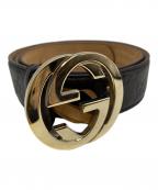GUCCIグッチ）の古着「インターロッキングG ベルト」｜ブラウン