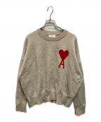 AMI PARISアミ パリス）の古着「ハートロゴニット」｜ベージュ