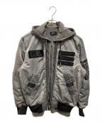 DIESELディーゼル）の古着「レーヤードフライトジャケット」｜グレー