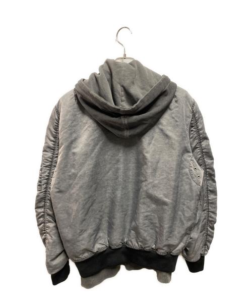 DIESEL（ディーゼル）DIESEL (ディーゼル) レーヤードフライトジャケット グレー サイズ:Ｍの古着・服飾アイテム