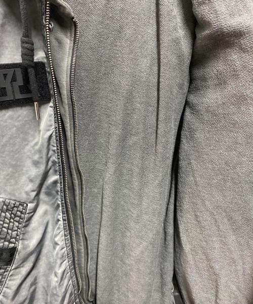 DIESEL（ディーゼル）DIESEL (ディーゼル) レーヤードフライトジャケット グレー サイズ:Ｍの古着・服飾アイテム
