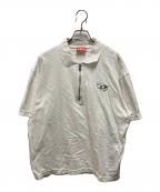 DIESELディーゼル）の古着「ジップアップポロシャツ」｜ホワイト