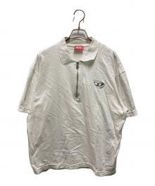 DIESEL（ディーゼル）の古着「ジップアップポロシャツ」｜ホワイト
