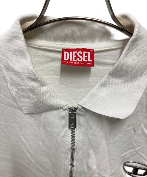 DIESEL（ディーゼル）DIESEL (ディーゼル) ジップアップポロシャツ ホワイト サイズ:Mの古着・服飾アイテム