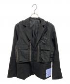 GENESIS Ⅱ by MCQジェネシス・ツー・バイ・エムシーキュー）の古着「ベストレイヤードジャケット」｜ブラック