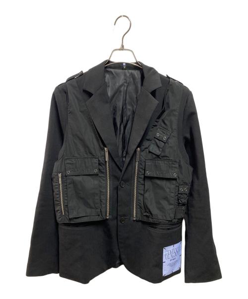 GENESIS Ⅱ by MCQ（ジェネシス・ツー・バイ・エムシーキュー）GENESIS Ⅱ by MCQ (ジェネシス・ツー・バイ・エムシーキュー) ベストレイヤードジャケット ブラック サイズ:46の古着・服飾アイテム