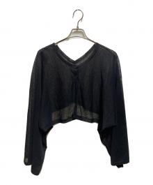 LE PHIL（ル フィル）の古着「シアーリネンクロップドカーデ」｜ブラック