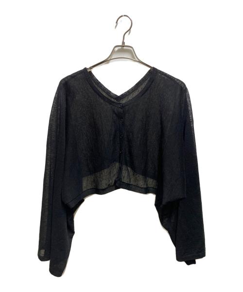 LE PHIL（ル フィル）LE PHIL (ル フィル) シアーリネンクロップドカーデ ブラック サイズ:FREE 未使用品の古着・服飾アイテム