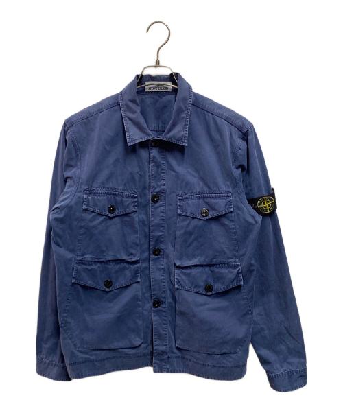 STONE ISLAND（ストーンアイランド）STONE ISLAND (ストーンアイランド) TELA SMERIGLIATA 4 POCKET SHIRT JACKET ネイビー サイズ:Ｍの古着・服飾アイテム
