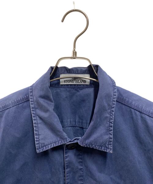 STONE ISLAND（ストーンアイランド）STONE ISLAND (ストーンアイランド) TELA SMERIGLIATA 4 POCKET SHIRT JACKET ネイビー サイズ:Ｍの古着・服飾アイテム