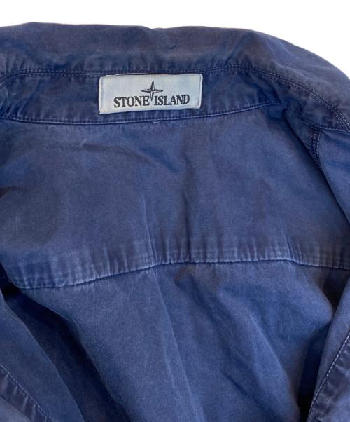 STONE ISLAND（ストーンアイランド）STONE ISLAND (ストーンアイランド) TELA SMERIGLIATA 4 POCKET SHIRT JACKET ネイビー サイズ:Ｍの古着・服飾アイテム