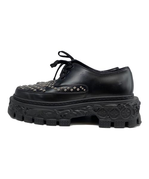 LOUIS VUITTON（ルイ ヴィトン）LOUIS VUITTON (ルイ ヴィトン) スタッズバロックラインダービー シューズ ブラック サイズ:6の古着・服飾アイテム