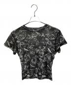 CHARLES JEFFREY LOVERBOYチャールズ ジェフリー ラバーボーイ）の古着「メッシュ総柄Ｔシャツ」｜ブラック