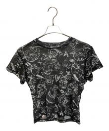 CHARLES JEFFREY LOVERBOY（チャールズ ジェフリー ラバーボーイ）の古着「メッシュ総柄Ｔシャツ」｜ブラック