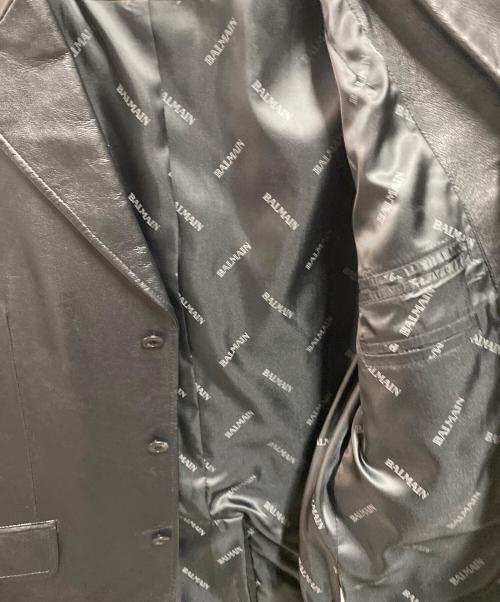 BALMAIN（バルマン）BALMAIN (バルマン) ラムレザージャケット ブラック サイズ:Ⅼの古着・服飾アイテム