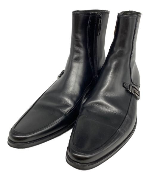 VERSACE（ヴェルサーチェ）VERSACE (ヴェルサーチェ) ブーツ ブラック サイズ:401/2の古着・服飾アイテム