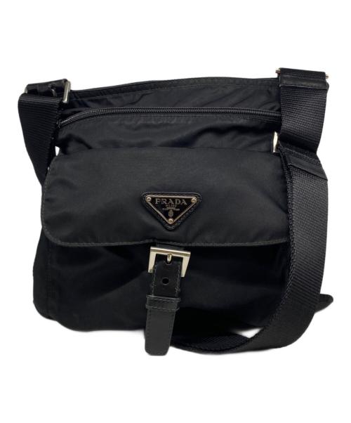 PRADA（プラダ）PRADA (プラダ) ナイロンショルダーバッグ ブラックの古着・服飾アイテム