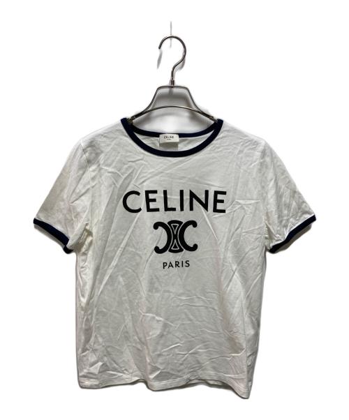 CELINE（セリーヌ）CELINE (セリーヌ) トリオンフロゴTシャツ ホワイト サイズ:Ｌの古着・服飾アイテム