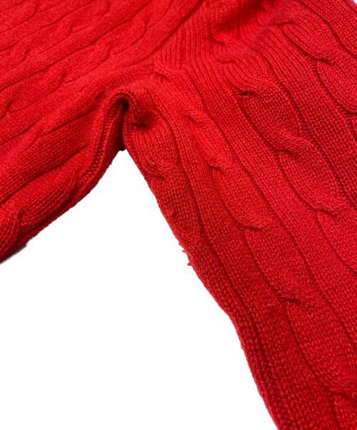 POLO RALPH LAUREN（ポロ・ラルフローレン）POLO RALPH LAUREN (ポロ・ラルフローレン) カシミヤケーブルニット レッド サイズ:Ⅼの古着・服飾アイテム