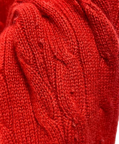 POLO RALPH LAUREN（ポロ・ラルフローレン）POLO RALPH LAUREN (ポロ・ラルフローレン) カシミヤケーブルニット レッド サイズ:Ⅼの古着・服飾アイテム