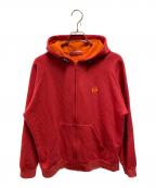 stussyステューシー）の古着「ヘッドホンロゴパーカー」｜レッド