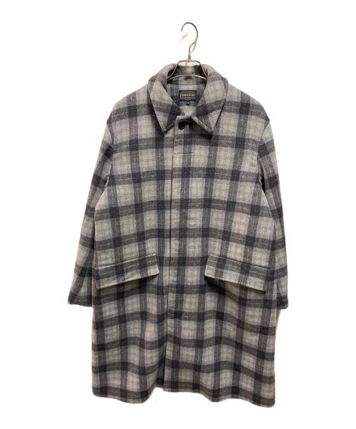 PENDLETON（ペンドルトン）PENDLETON (ペンドルトン) ウールチェックコート グレー サイズ:Ｍの古着・服飾アイテム
