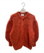 CLANEクラネ）の古着「COLOR MOHAIR SHAGGY CARDIGAN」｜レッド