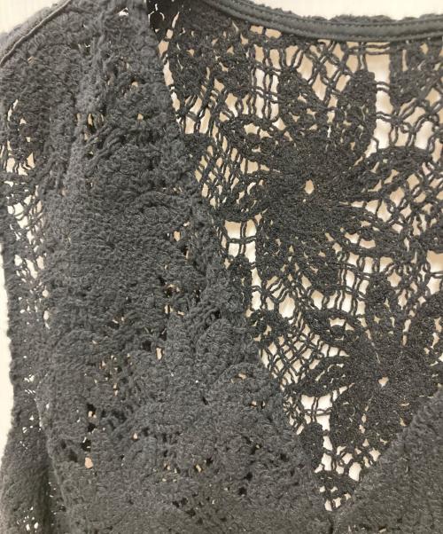 MACPHEE（マカフィー）MACPHEE (マカフィー) 25SS ウィンドミルクロシェ Vネックベスト ブラック サイズ:36の古着・服飾アイテム